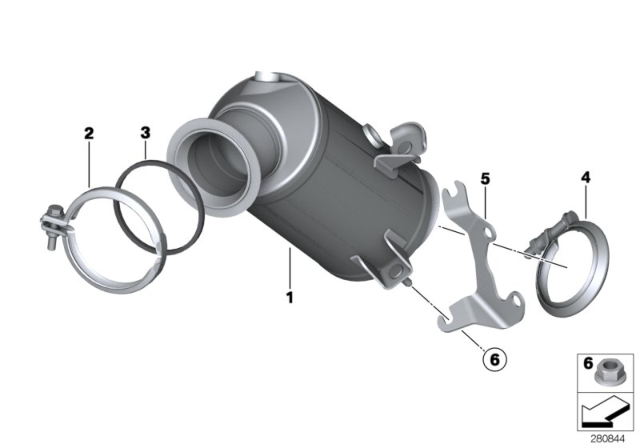 2015 BMW 335i xDrive Exchange Catalytic Converter Close To Engine Diagram for 18328603875