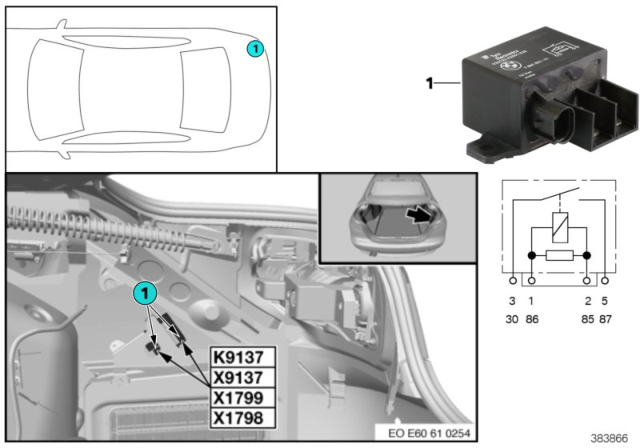 2010 BMW 535i xDrive Relay, Electric Fan Diagram