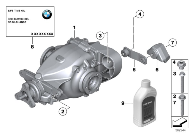 2015 BMW X1 Rear-Axle-Drive Diagram 1