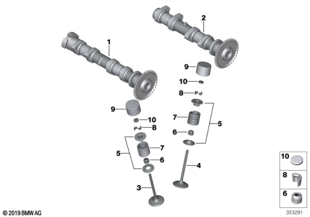 2014 BMW i3 Valve Timing Gear - Camshaft / Valves Diagram