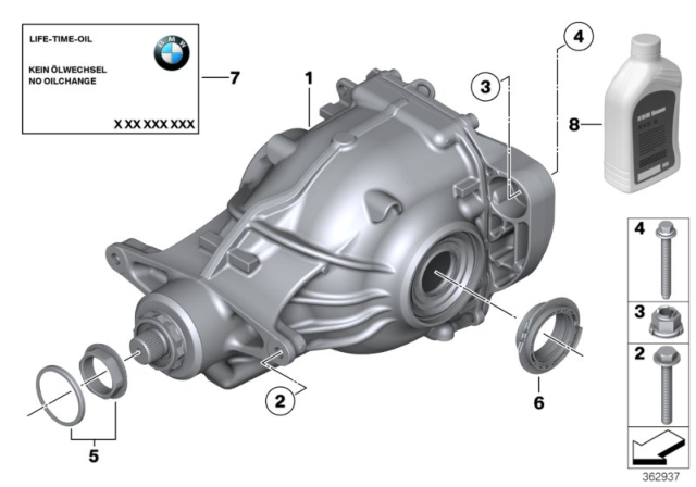 2012 BMW 750i Differential - Drive / Output Diagram