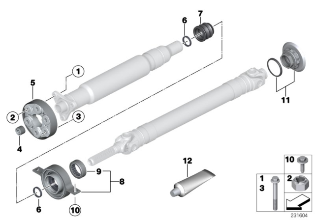 2017 BMW X3 Flexible Discs / Centre Mount / Insert Nut Diagram