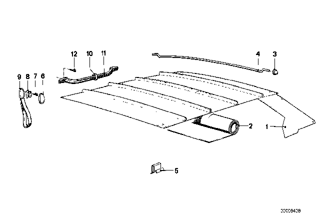 1987 BMW M6 Roof Trim - Headlining / Handle Diagram