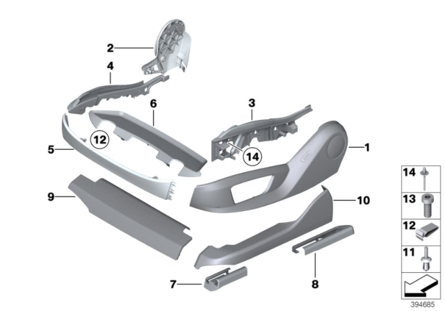 2010 BMW 750Li Seat Front Seat Coverings Diagram