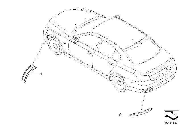 2009 BMW 535i xDrive Reflector Diagram