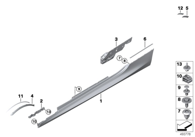 2019 BMW M850i xDrive M Trim, Sill / Wheel Arch Diagram