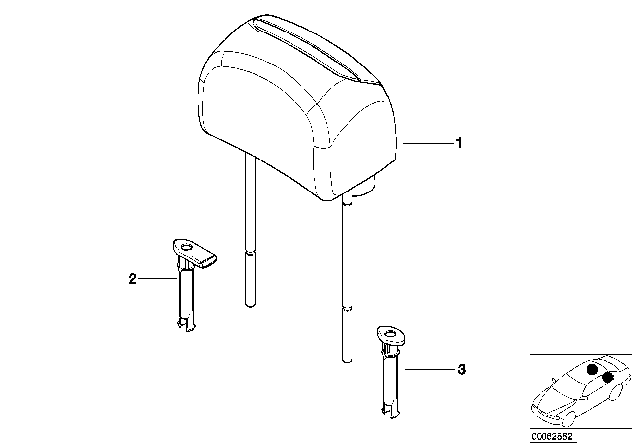 2005 BMW M3 Headrest Leather Diagram for 52207901259