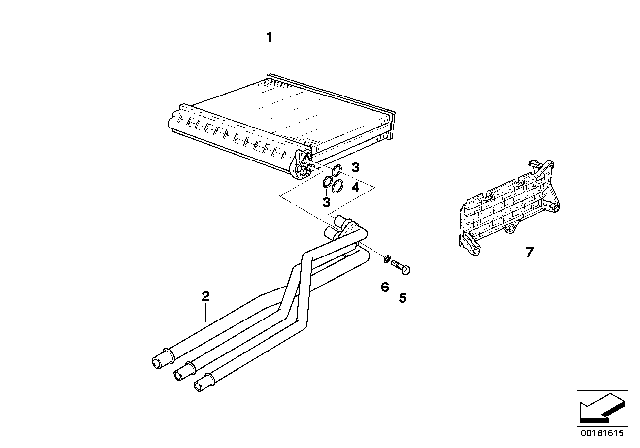 2001 BMW 525i Heater Radiator Automatic Air Condition Diagram