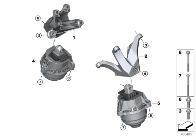 2016 BMW 750i Engine Suspension Diagram