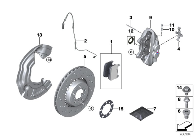 2016 BMW M2 Front Wheel Brake Diagram