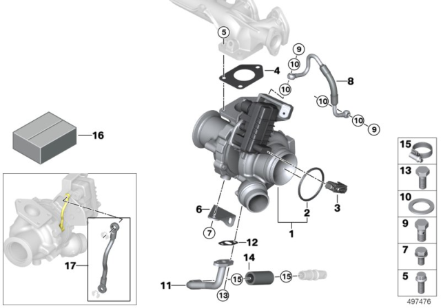 2017 BMW 328d Turbo Charger With Lubrication Diagram