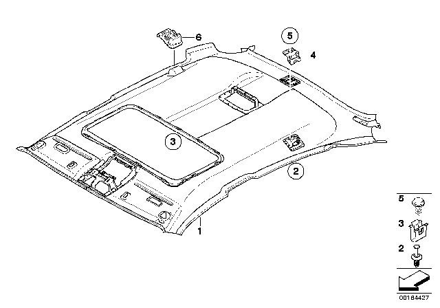 2009 BMW X6 Headlining Diagram