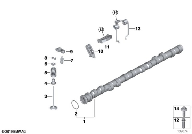 2010 BMW 328i Valve Timing Gear, Camshaft Diagram 1