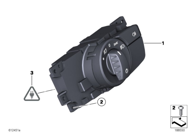2016 BMW Z4 Headlight Control Switch Diagram for 61319184277