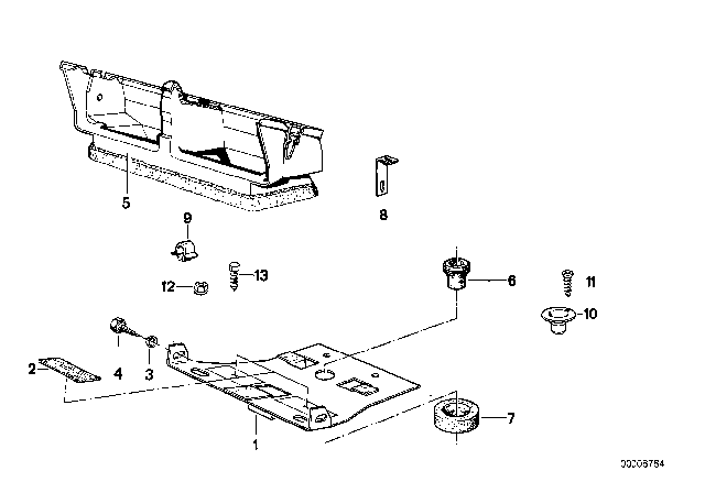 1989 BMW 635CSi Air Conditioning System Mounting Parts Diagram