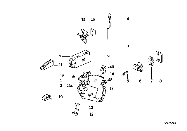 1998 BMW Z3 Door Lock Front Diagram