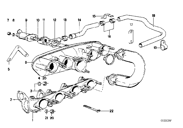 1983 BMW 320i Intake Manifold System Diagram 2