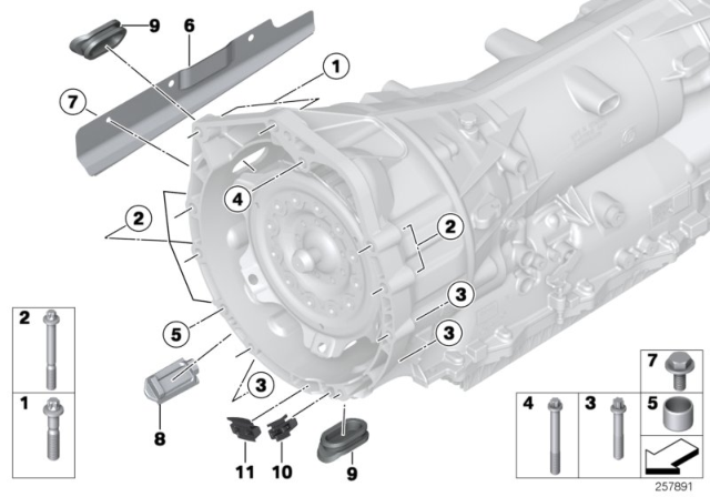 2013 BMW 328i xDrive Transmission Mounting Diagram