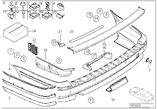 2001 BMW 530i Trim Panel, Rear Diagram 1