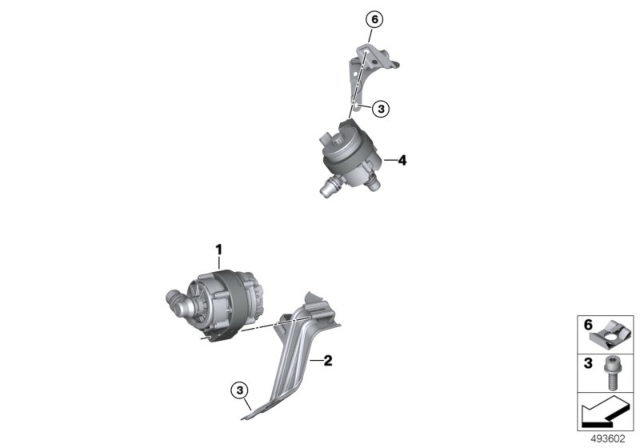 2019 BMW X3 Electric Water Pump / Mounting Diagram