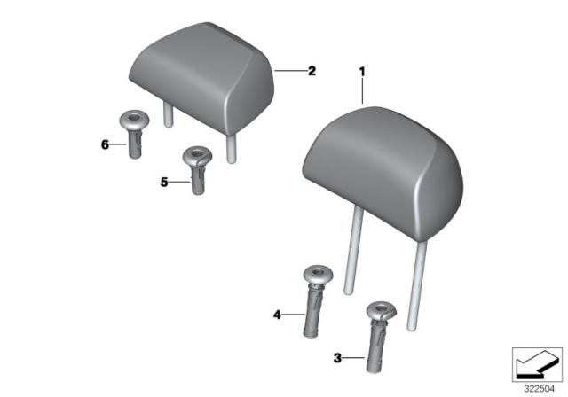 2014 BMW X5 Rear Seat Head Restraint Diagram