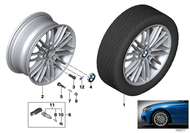 2020 BMW M240i Disc Wheel Light Alloy Dekor Silver 2 Diagram for 36117846782