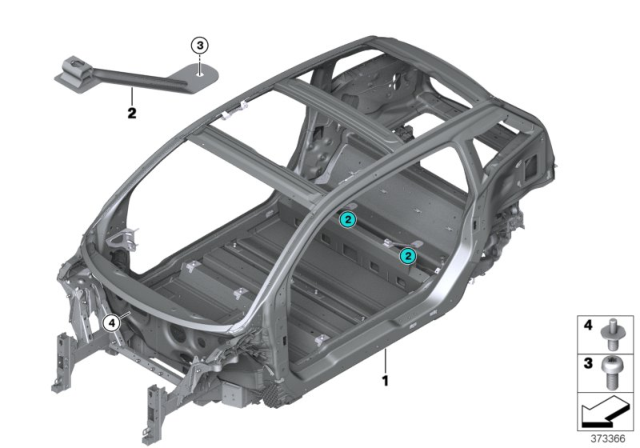 2020 BMW i3s Body Skeleton Diagram