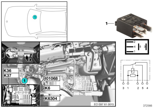 2009 BMW 135i Relay, Headlight Cleaning System Diagram