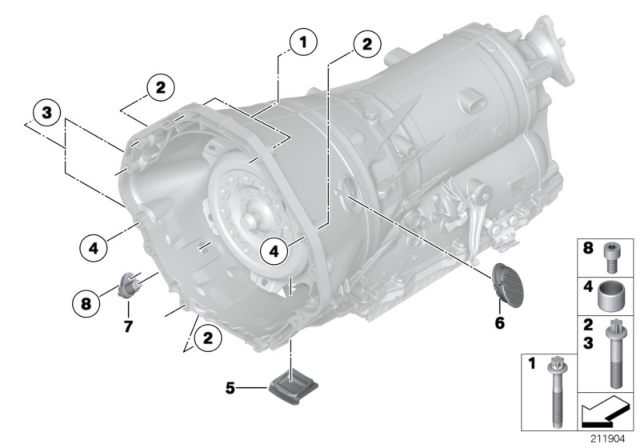 2012 BMW 750Li Transmission Mounting Diagram