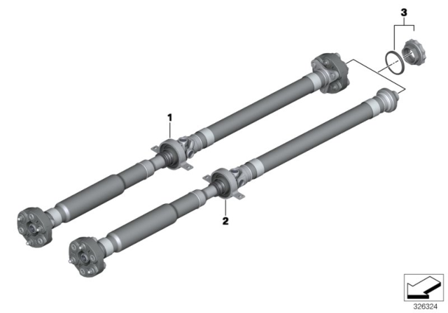 2014 BMW ActiveHybrid 3 Rear-Drive Shaft Diagram for 26108609718