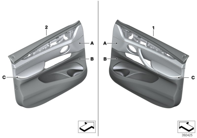 2018 BMW X5 Individual Door Trim Panel Diagram 2