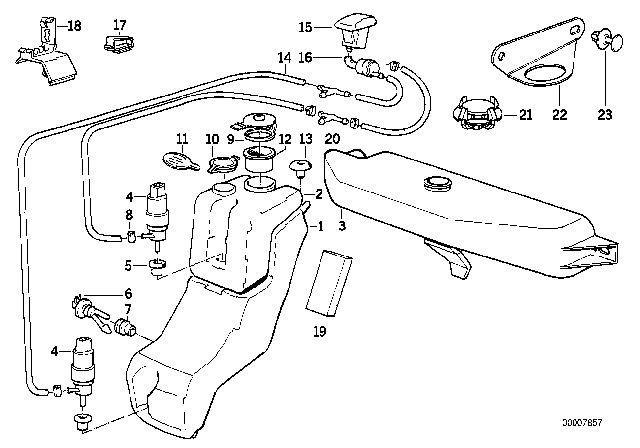 1995 BMW 525i Single Parts For Windshield Cleaning Diagram