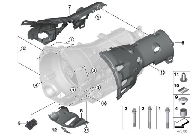 2019 BMW X3 Transmission Mounting Diagram