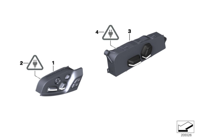 2011 BMW 750i Switch, Seat Adjustment Diagram