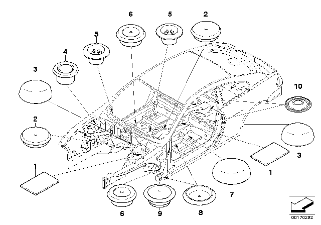2008 BMW M6 Sealing Cap/Plug Diagram 2