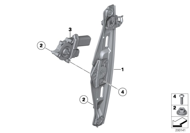2015 BMW X1 Door Window Lifting Mechanism Diagram 2