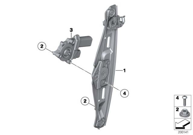 2014 BMW X1 Window Lifter Rear Right Diagram for 67627268340