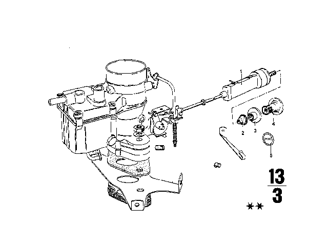 1971 BMW 2002 Carburetor Mounting Parts Diagram 2