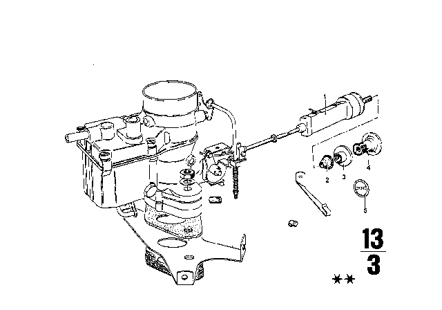 1968 BMW 2002 Accelerator Cable Diagram for 13231352753