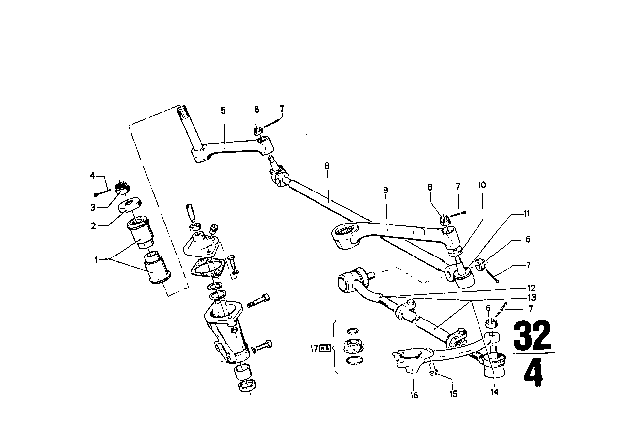 1974 BMW 2002 Drop Arm Diagram for 32212624163