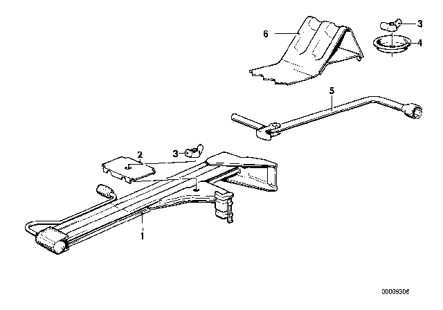 1988 BMW 535i Lifting Jack Diagram