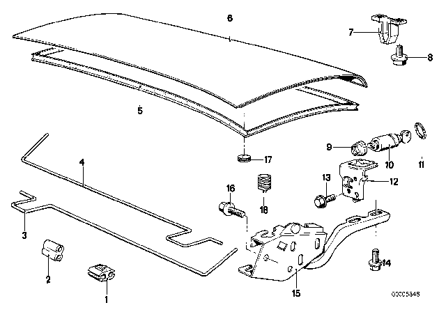 1979 BMW 320i Catch Upper Part Diagram for 51241866476