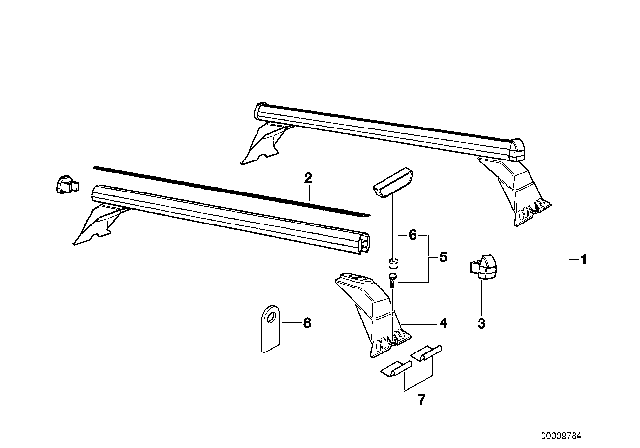 1999 BMW 528i Roof Rack Diagram 2