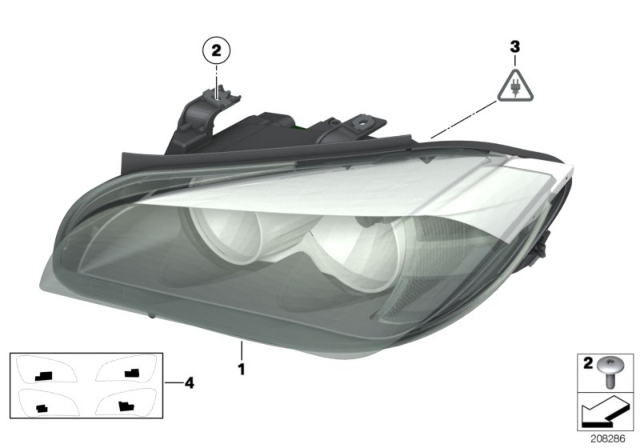 2015 BMW X1 Headlight Assembly Diagram for 63112993502