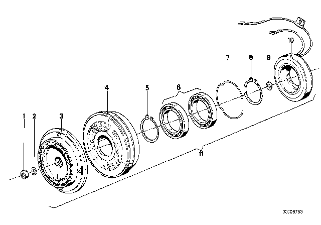 1986 BMW 735i Magnetic Clutch Diagram 1