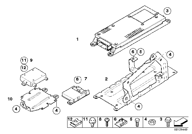 2004 BMW X3 Exchange Telematics Control Unit Diagram for 84106978529