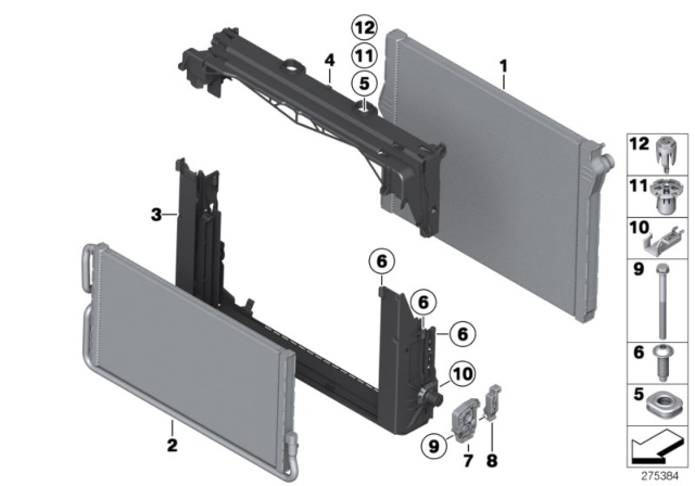 2012 BMW M6 Mounting Parts For Radiator Diagram