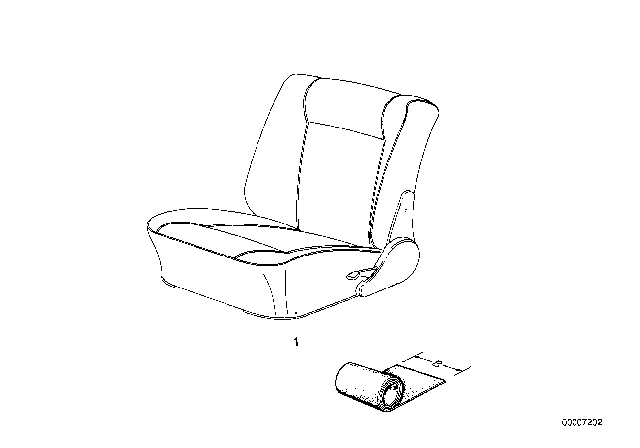 1978 BMW 530i Seat Cover-Running Meter Front Diagram