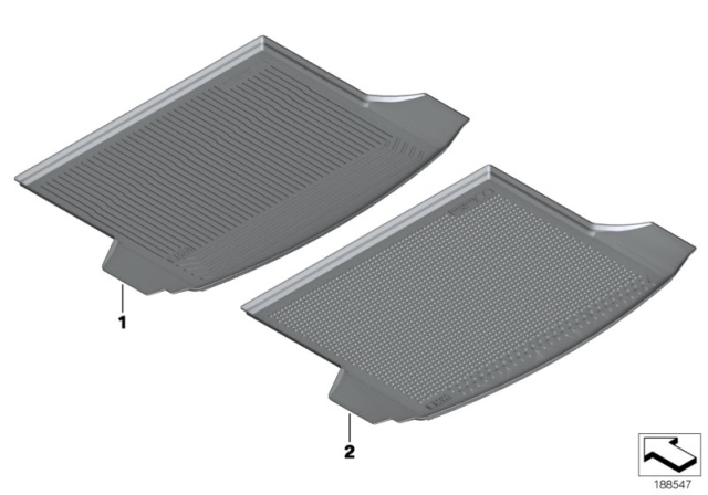 2014 BMW 550i GT xDrive Fitted Luggage Compartment Mat Diagram