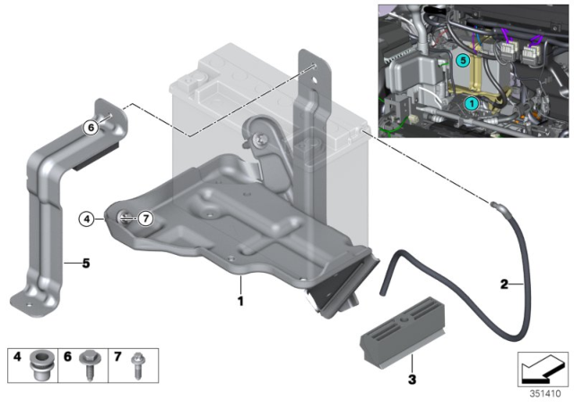 2018 BMW i3s Battery Mounting Parts Diagram